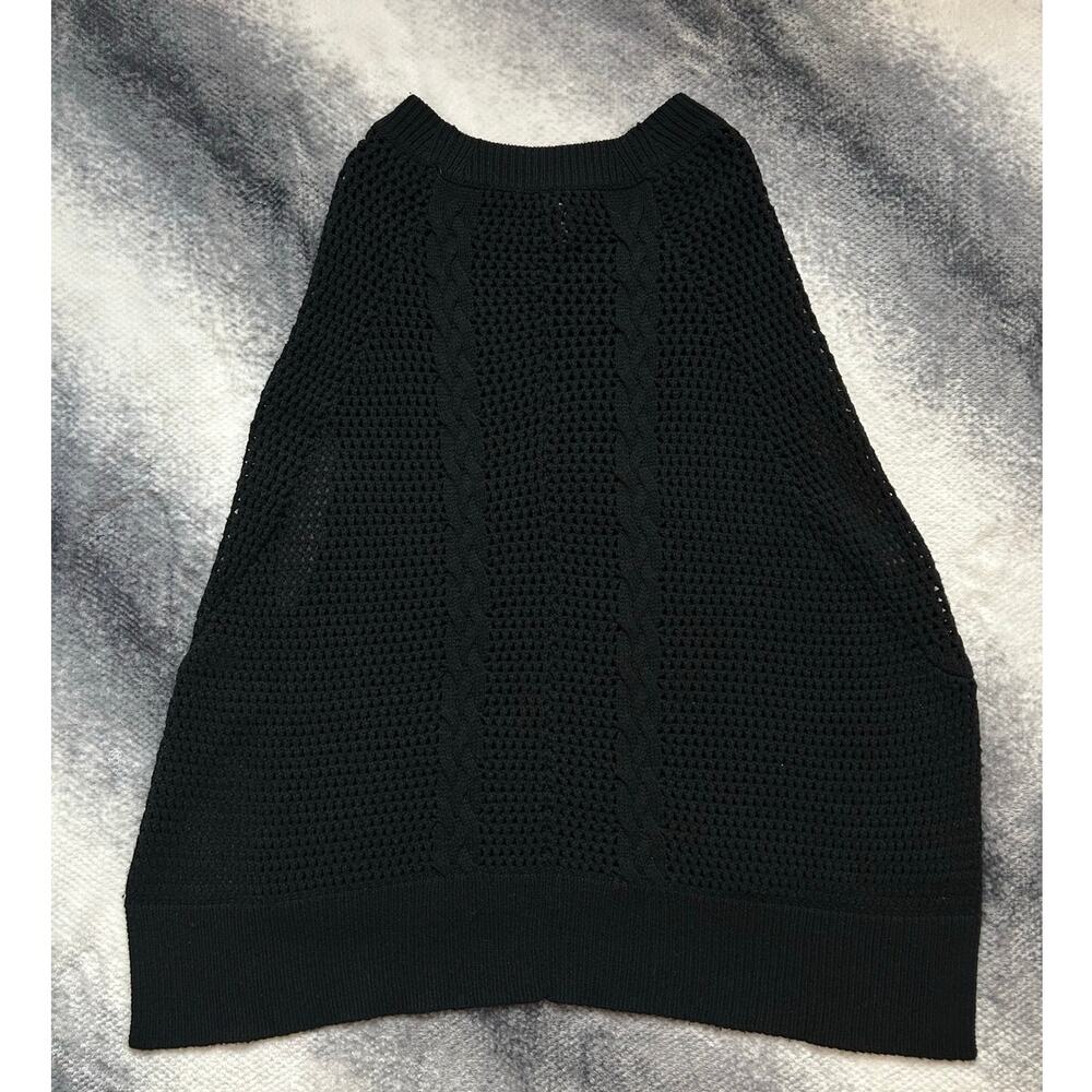Allsaints Open Knit Erbus Black Pullover Hi Low Cape  Size 4 - 6 Small - Picture 6 of 11